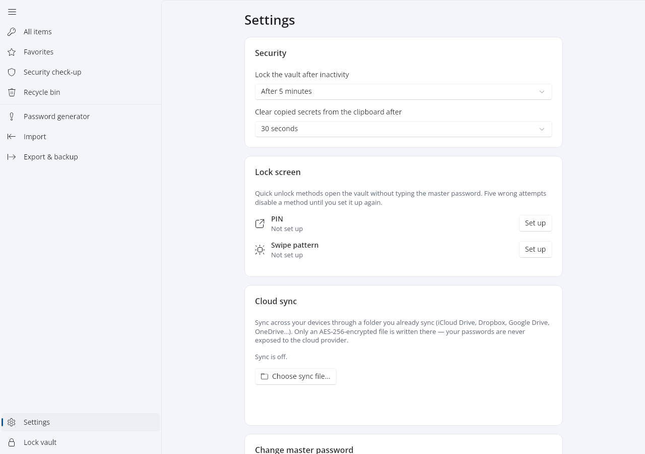 WorthyID cloud sync settings