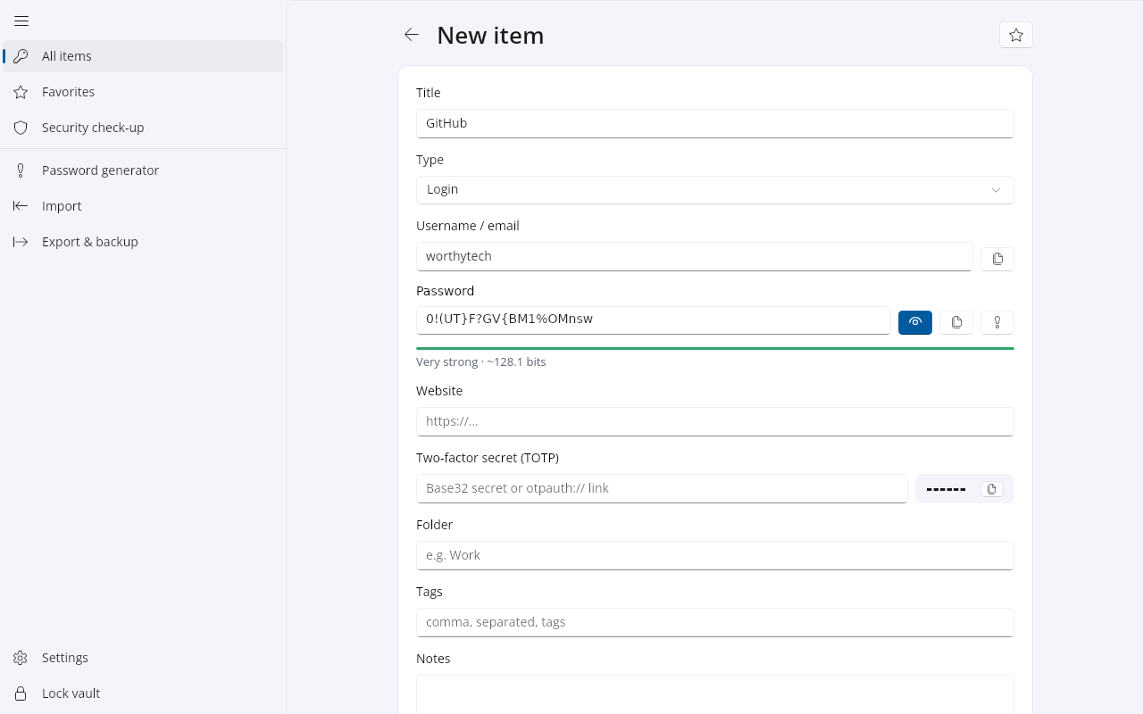WorthyID item editor